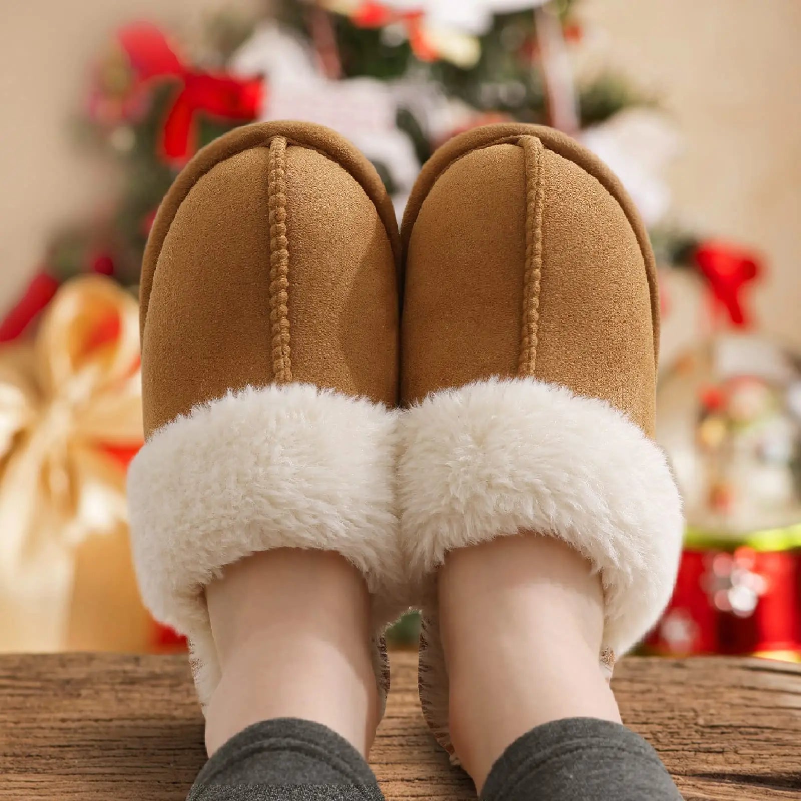 Women's Fuzzy Memory Foam Slippers - Plush Winter House Shoes for Indoor and Outdoor Use with Excellent Comfort and Support